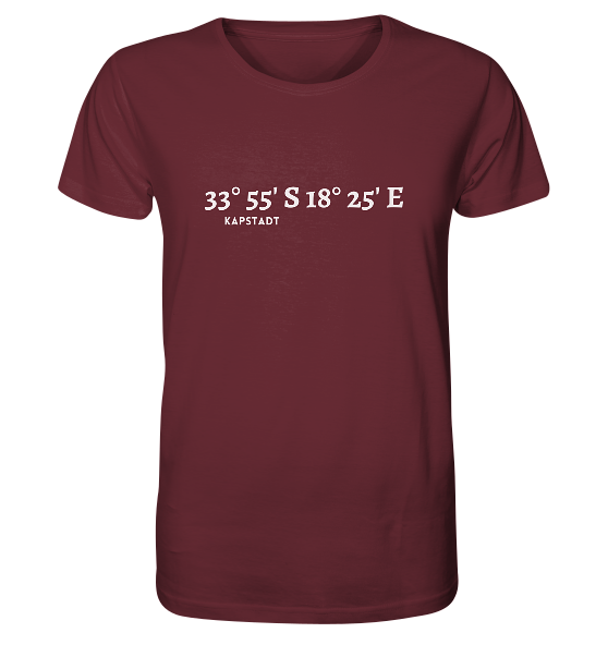 Kapstadt T-Shirt mit Koordinaten - Organic Shirt von MEERcoordinates 