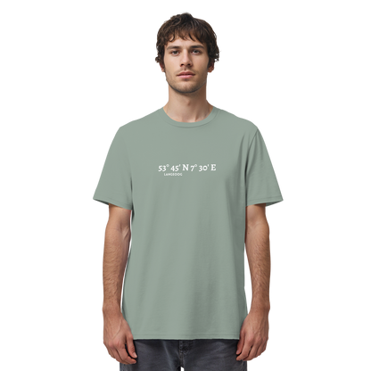 Langeoog T-Shirt mit Koordinaten, Langeoog Souvenir, Ostfriesland Urlaub - Organic Shirt