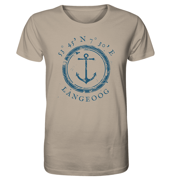 Langeoog Koordinaten Anker - Organic Shirt - MEERcoordinates