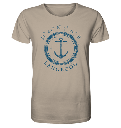Langeoog Koordinaten Anker - Organic Shirt - MEERcoordinates