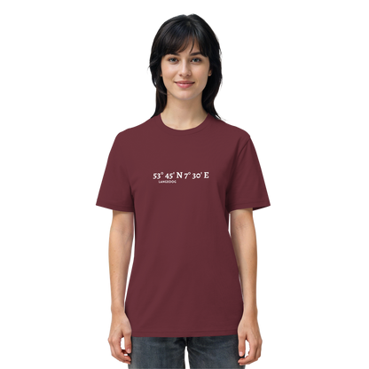 Langeoog T-Shirt mit Koordinaten, Langeoog Souvenir, Ostfriesland Urlaub - Organic Shirt