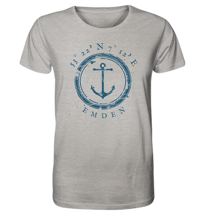 Emden T-Shirt mit Koordinaten und Anker - Organic Shirt
