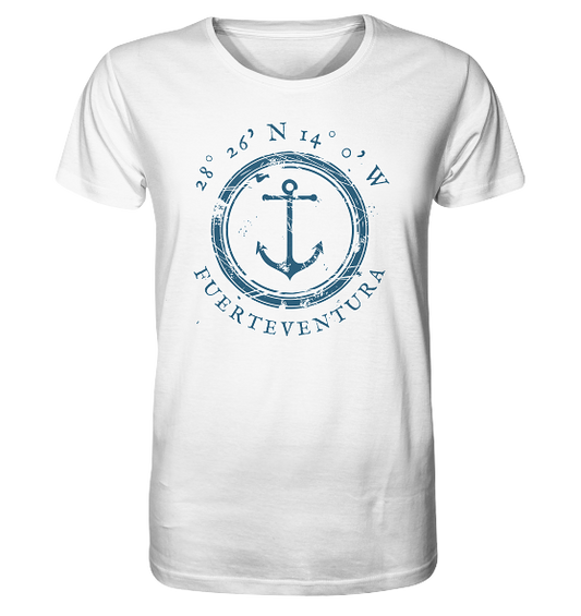 Fuerteventura T-Shirt mit Anker - Organic Koordinaten Shirt von Meercoordinates
