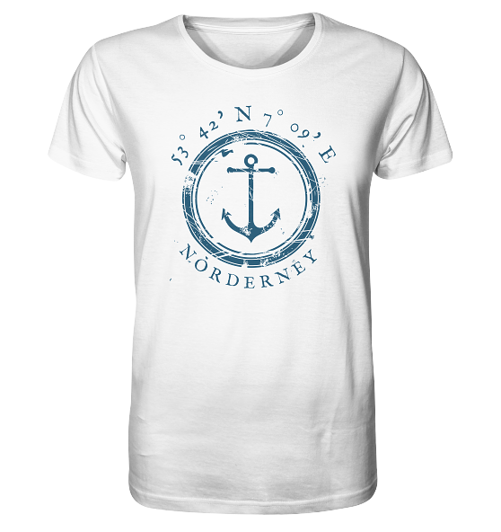 maritimes Norderney Anker T-Shirt mit Koordinaten - Meercoordinates