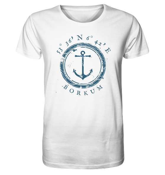 maritimes Borkum T-Shirt mit Koordinaten von Meercoordinates