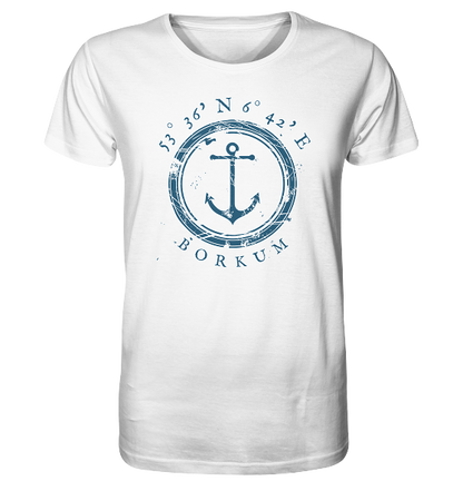 maritimes Borkum T-Shirt mit Koordinaten von Meercoordinates