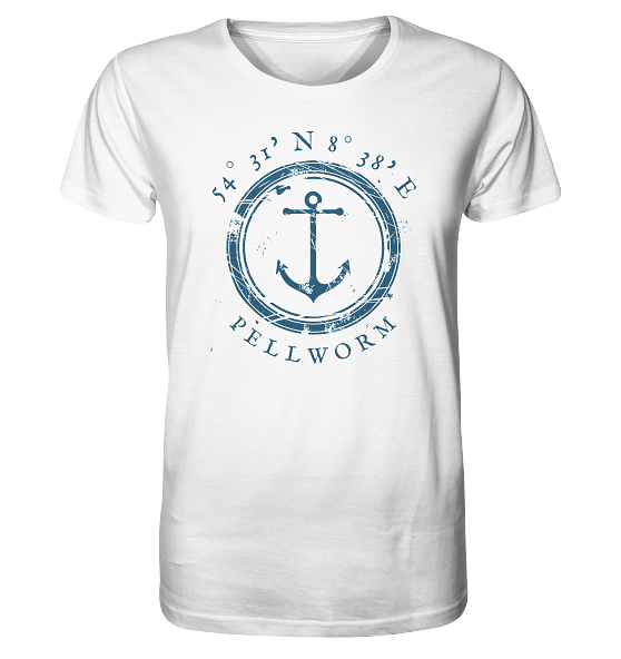 Pellworm T-Shirt mit Anker - Organic Koordinaten Shirt - Meercoordinates