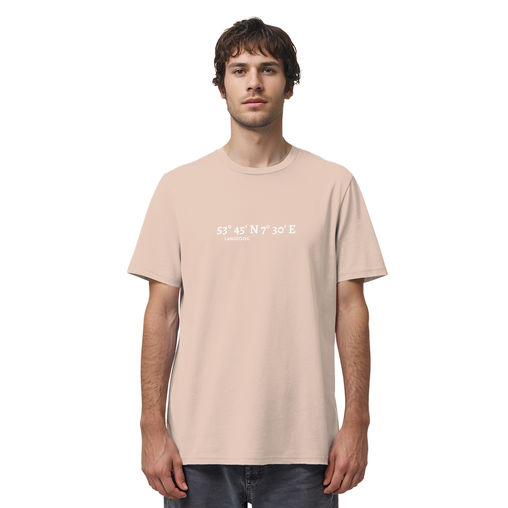 Langeoog T-Shirt mit Koordinaten, Langeoog Souvenir, Ostfriesland Urlaub - Organic Shirt