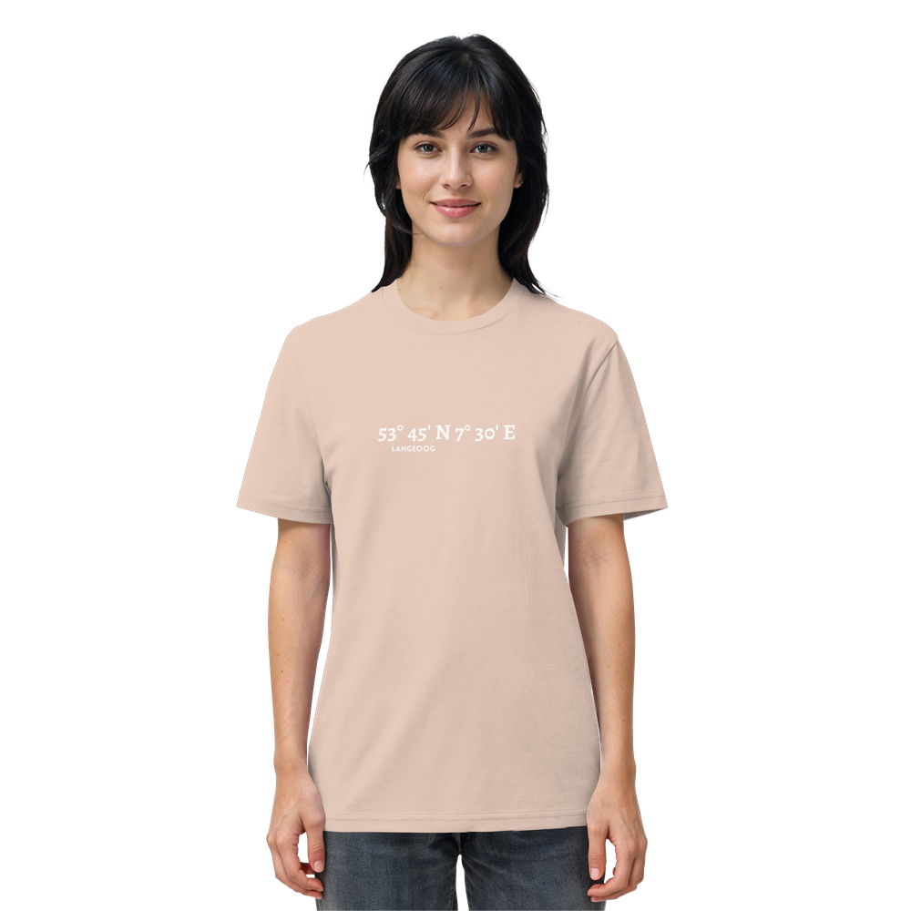 Langeoog T-Shirt mit Koordinaten, Langeoog Souvenir, Ostfriesland Urlaub - Organic Shirt