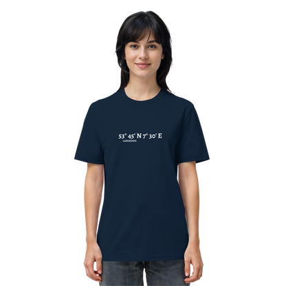 Langeoog T-Shirt mit Koordinaten, Langeoog Souvenir, Ostfriesland Urlaub - Organic Shirt