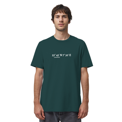 Langeoog T-Shirt mit Koordinaten, Langeoog Souvenir, Ostfriesland Urlaub - Organic Shirt