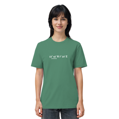 Langeoog T-Shirt mit Koordinaten, Langeoog Souvenir, Ostfriesland Urlaub - Organic Shirt