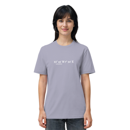 Langeoog T-Shirt mit Koordinaten, Langeoog Souvenir, Ostfriesland Urlaub - Organic Shirt