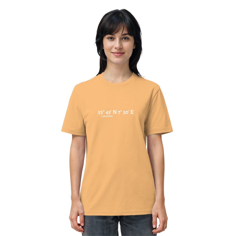 Langeoog T-Shirt mit Koordinaten, Langeoog Souvenir, Ostfriesland Urlaub - Organic Shirt