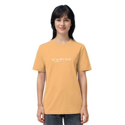 Langeoog T-Shirt mit Koordinaten, Langeoog Souvenir, Ostfriesland Urlaub - Organic Shirt